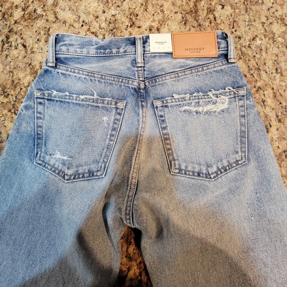 Moussy MV Hesperia Straight Distressed Blue Women's 24 NWT - Picture 5 of 11